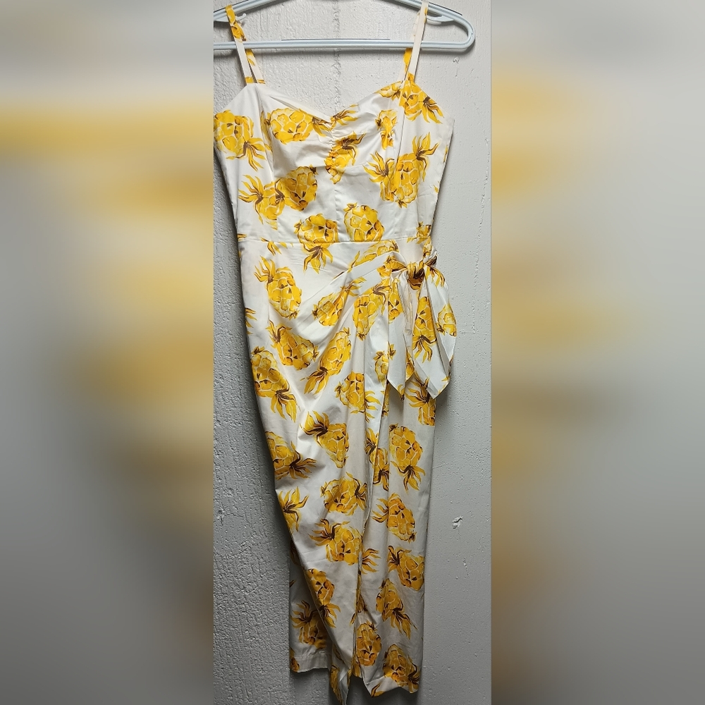 NWT White House Black Market pineapple midi dress